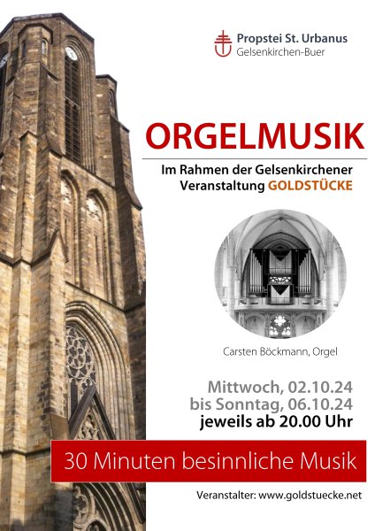 Konzertplakat Goldstücke - Orgelmusik