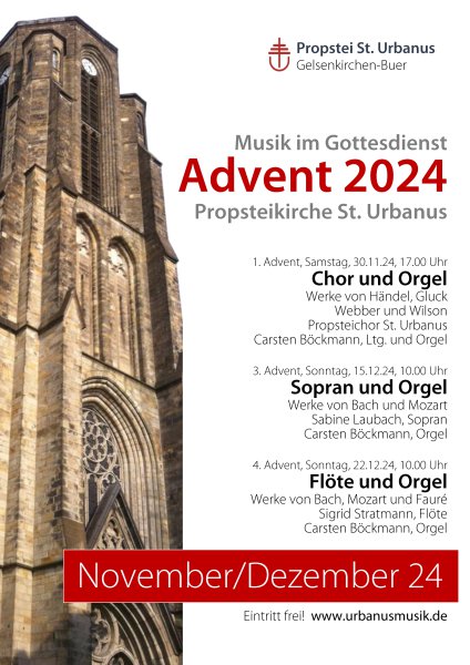 Konzertplakat Musik für Flöte und Orgel